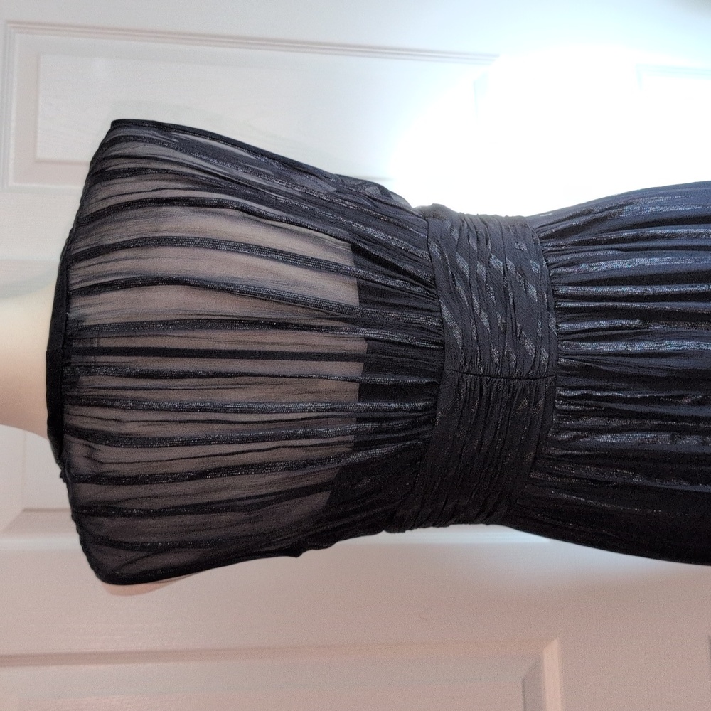 Kay Unger Black Formal Maxi Dress with Crystal Button Detail - Picture 10 of 11